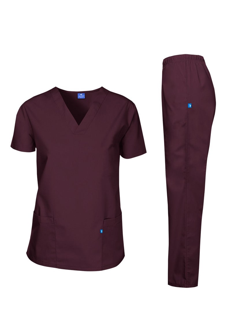 just adore Medical Scrub Suit for Men and Women Maroon 