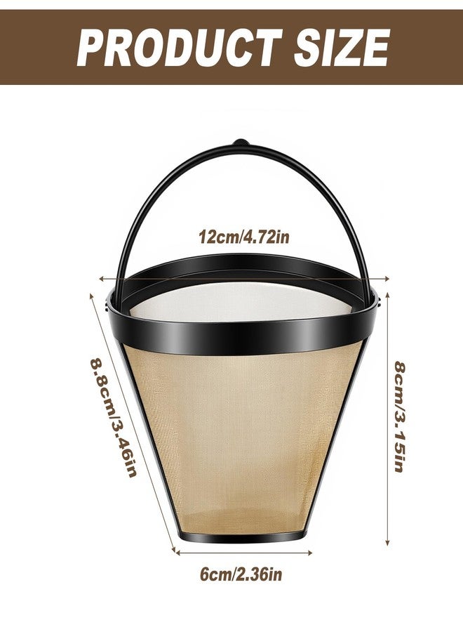 HaiFafafaing 2pcs 4 Cone Coffee Filters Basket Reusable Coffee Maker Filter Replacement With Handle Permanent Reusable Filter Basket For Makers Brewers - Image 2