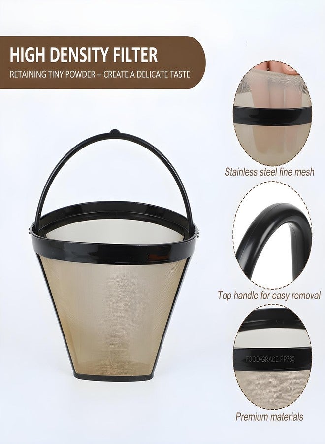 HaiFafafaing 2pcs 4 Cone Coffee Filters Basket Reusable Coffee Maker Filter Replacement With Handle Permanent Reusable Filter Basket For Makers Brewers - Image 3