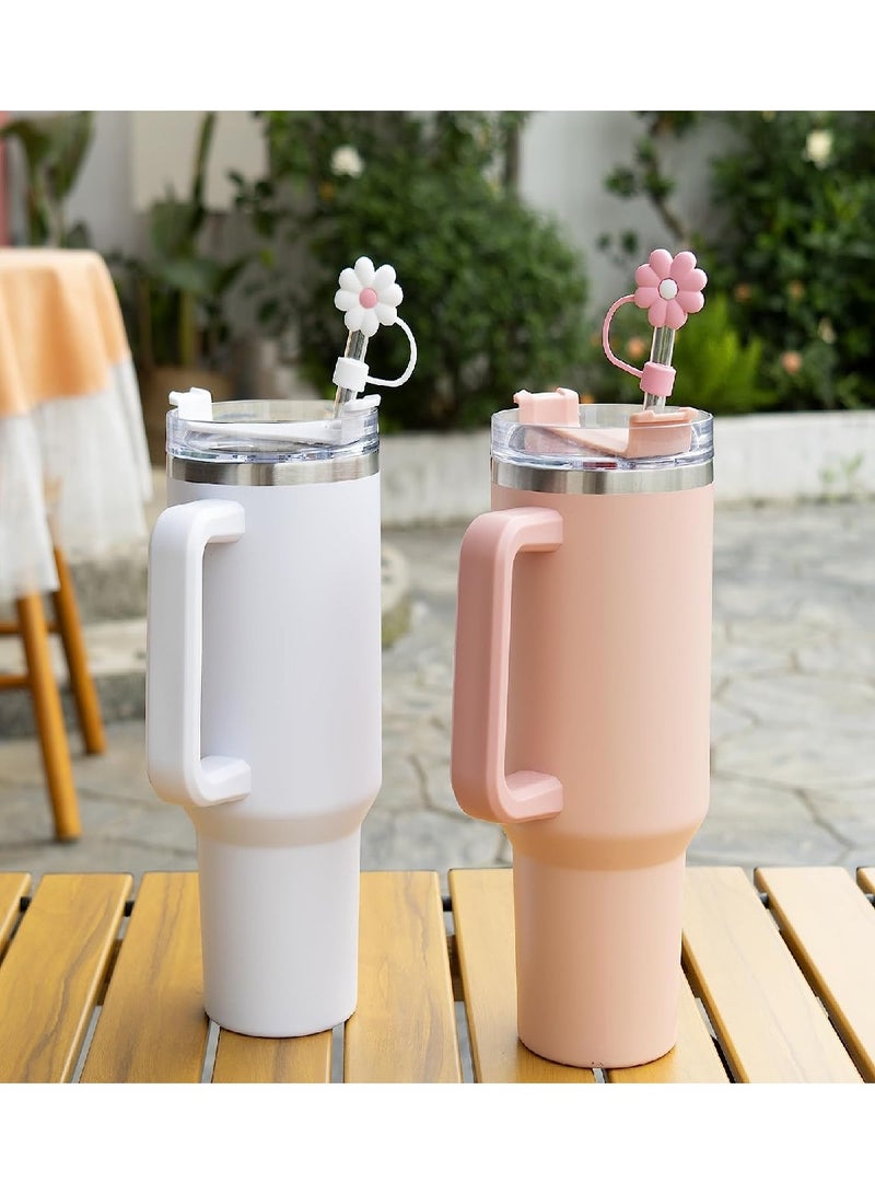 Cute Reusable Silicone Straw Lids 5-Pack - Image 2