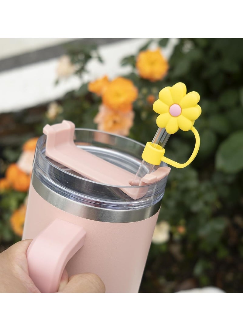 Cute Reusable Silicone Straw Lids 5-Pack - Image 3