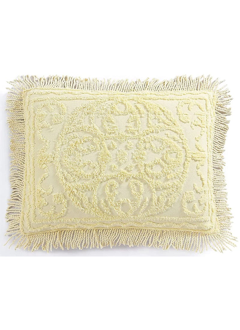 Beatrice Home Fashions Beatrice Home Fashions Medallion Chenille Bedspread Standard Sham Yellow 