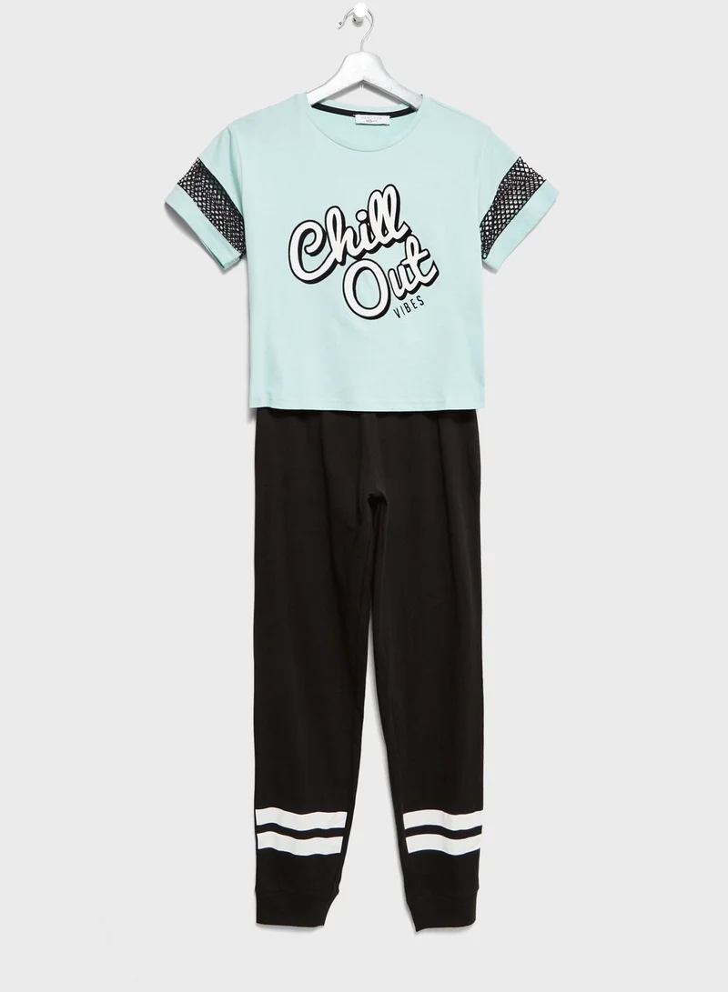 NEW LOOK Teen T-Shirt + Pyjamas Set