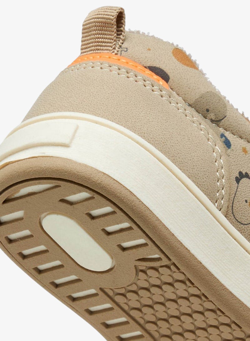 Barefeet Dinosaur Print Sneakers with Hook and Loop Closure - Image 5