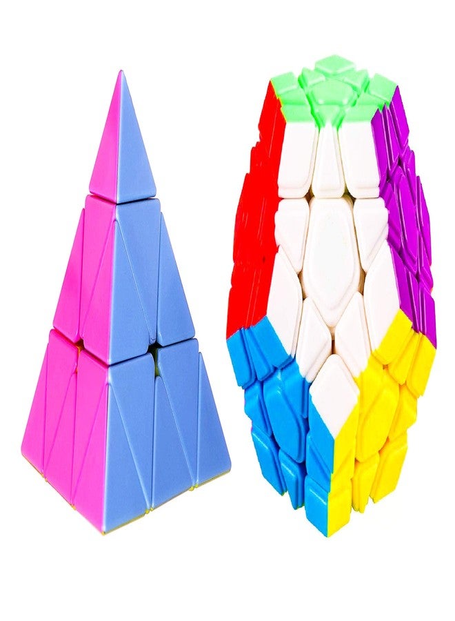 D ETERNAL Cube Combo Of Megaminx And Pyraminx Pyramid Triangle High Speed Stickerless Magic Puzzle Cube (Triangle & Megaminx Combo), Teen - Image 1