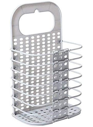 HEBEZON HEBEZON Wall Mounted Bathroom Hanging Mesh Laundry Basket Toiletry Organization Washing Bin Home Portable Magic Sticker Plastic Laundry Hamper Bag for Bathroom Dirty Clothes 1  - Image 1