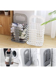 HEBEZON HEBEZON Wall Mounted Bathroom Hanging Mesh Laundry Basket Toiletry Organization Washing Bin Home Portable Magic Sticker Plastic Laundry Hamper Bag for Bathroom Dirty Clothes 1  - Image 3