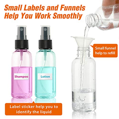 Dabacc 30 Pack 2 oz Fine Mist Mini Clear Spray Bottles with Pump Spray Cap - for Essential Oils, Travel, Perfumes - Refillable & Reusable Empty Plastic Bottles Travel Bottle - Image 3