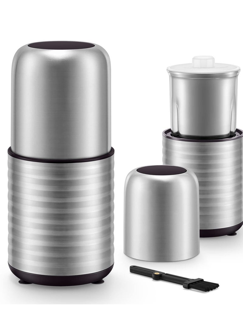 Y&D Coffee Grinder, Spice Electric Herb Grinder with Large Size 200g Removable Cup, Fast Espresso 304 Stainless Steel Bowl for Spices, Pollen, Herb, Seeds, Bean - Image 1