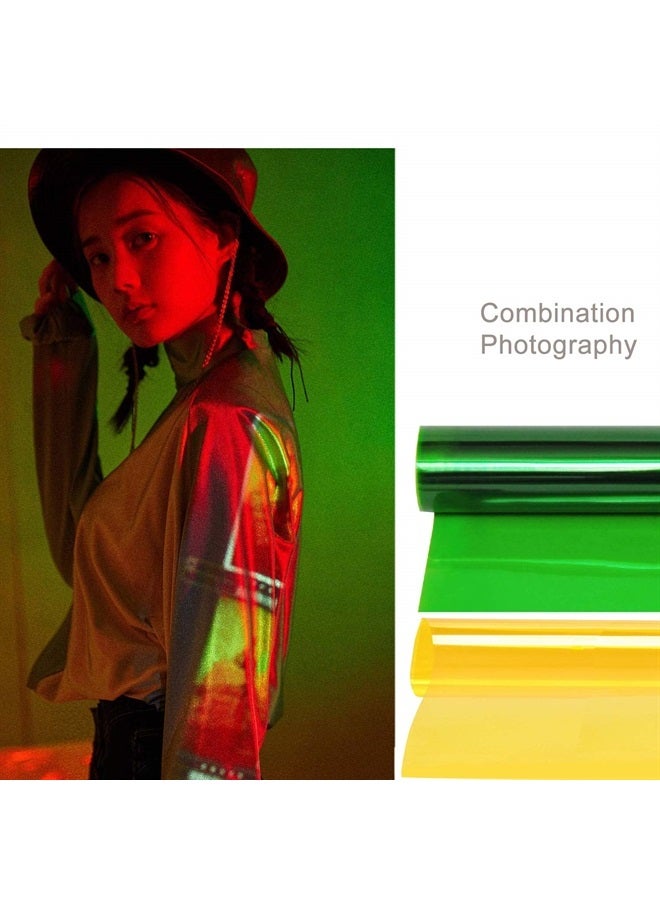 Meking 8 Pieces 16x20 inches Lighting Gels Photo Lights Gel Filters Transparent Color Correction Light Sheets for Photography Red Head Strobe Flashlight (Red&Green&Blue&Yellow) - Image 2