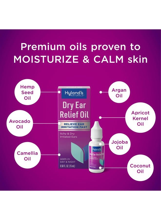 Hyland's Dry Ear Relief Oil, Relieve Ear Irritation Fast, for Itchy and Dry Irritated Ears, Ages 2 and up, Day and Night Drops, 0.5 Ounce  - Image 3