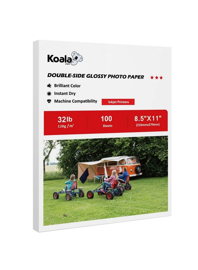 KOALA PAPER Koala Double Side Thin Glossy Photo Paper 8.5X11 Inches 120Gsm 100 Sheets Compatible With Inkjet Printer And Dye Ink 32Lb - Image 1