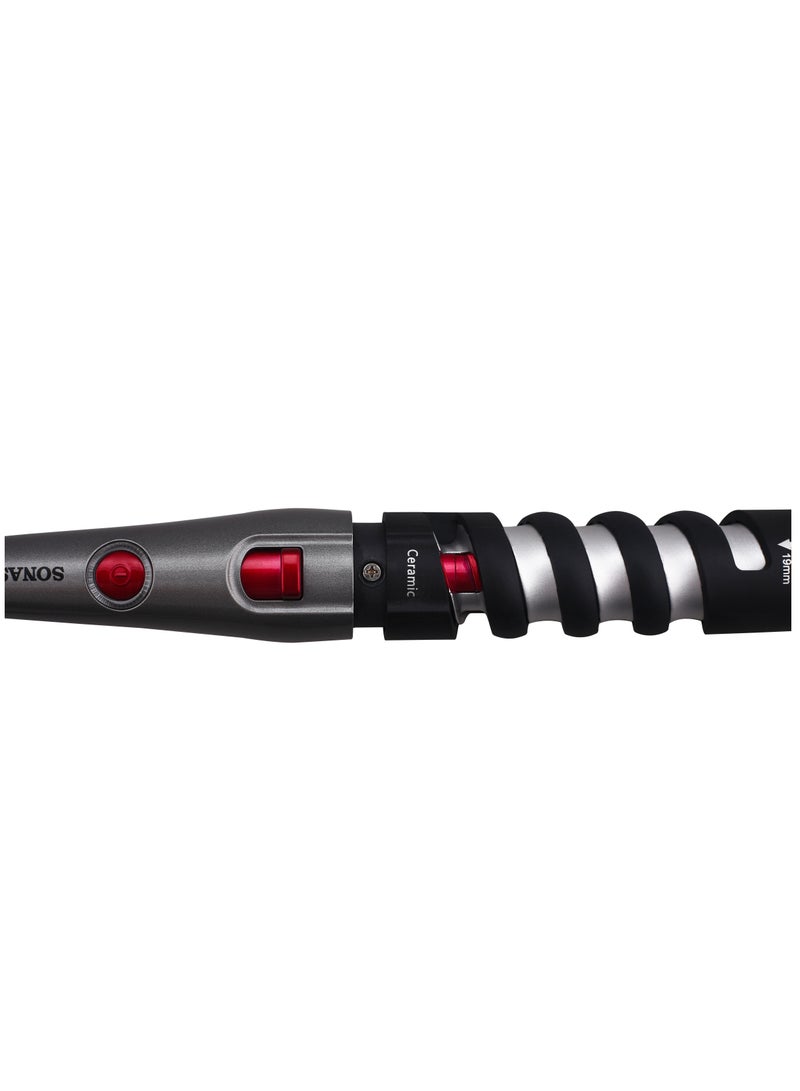 SONASHI Hair Curler With Max Temperature Upto 200°C Safe Styling Hair With Ceramic Coating - 360° Swivel Cord PTC Heating With Damage-Free Curling Black/Silver - Image 5