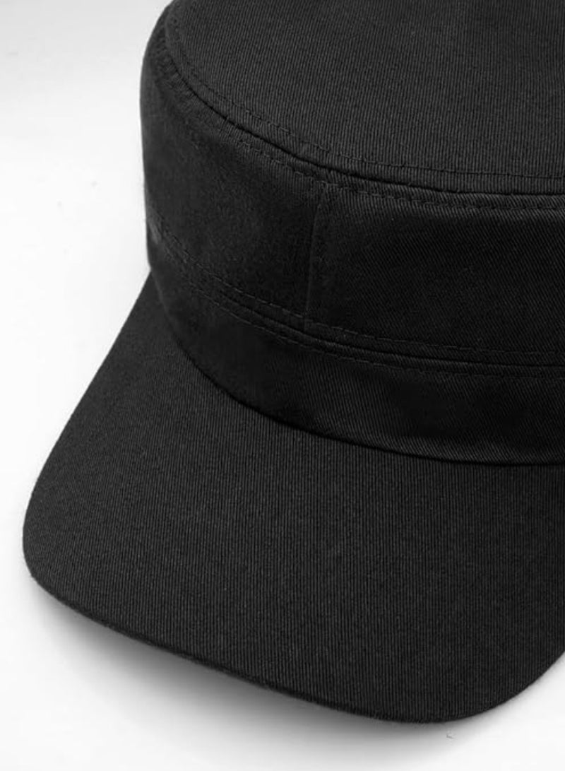 SARAOONT Unisex Cadet Cap Flat Top Adjustable Military Style Hat for Men and Women Casual Outdoor Wear - Image 3