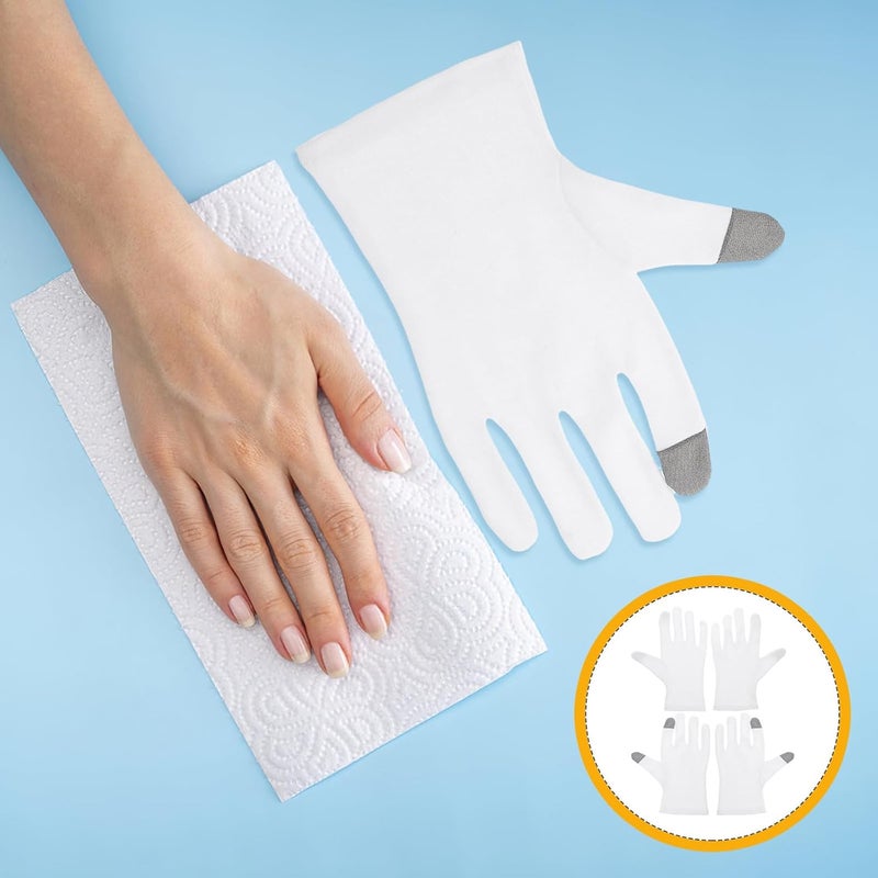 Cotton Moisturizing Gloves for Dry Hands 2 Pairs Night Hand Moisturizer Gloves for Sleeping Men and Women - Image 3