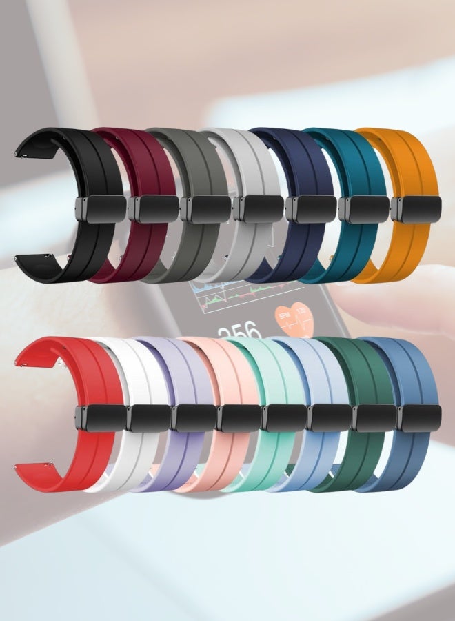 Adjustable Magnetic Silicone Watch Strap – Compatible with 38/40/41/42mm Smartwatches – Sporty Design – Multi-Color - Image 1
