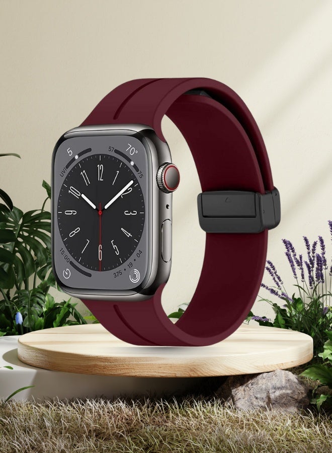 Adjustable Magnetic Silicone Watch Strap – Compatible with 38/40/41/42mm Smartwatches – Sporty Design – Multi-Color - Image 3