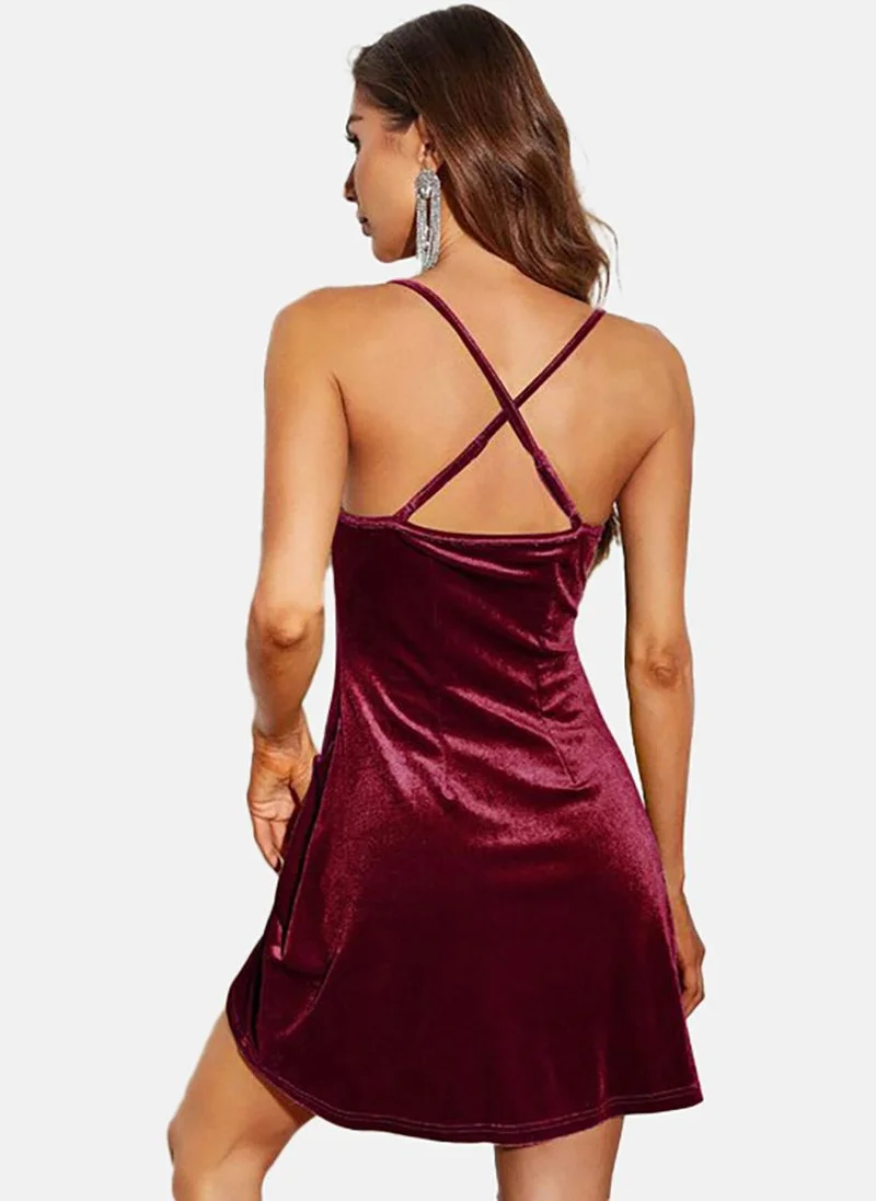 YUNIQEE Velvet Cowlneck Dress