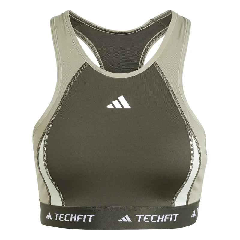 Adidas TECHFIT Medium-Support High-Neck Colorblock Bra