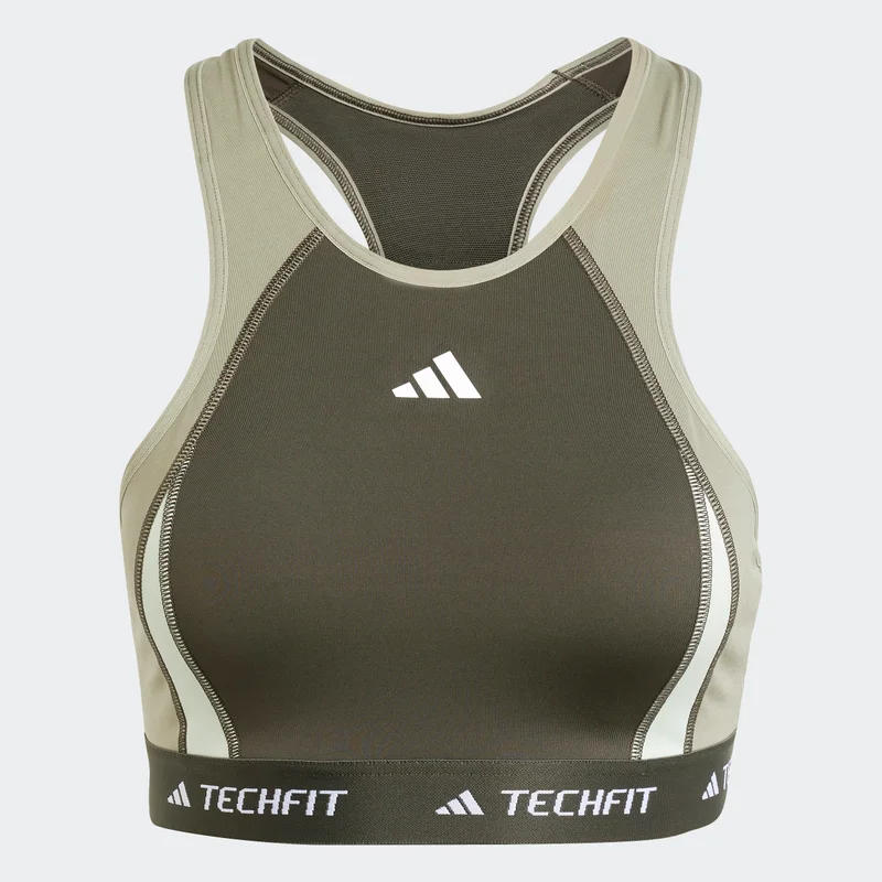 Adidas TECHFIT Medium-Support High-Neck Colorblock Bra