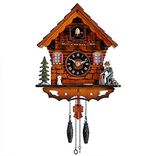 Kintrot Cuckoo Clock Traditional Black Forest Clock Antique Wooden Pendulum Quartz Wall Clock - Image 1