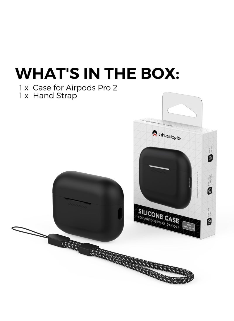 Ahastyle - AirPods Pro 2 Case Silicone Protective Cover [Front LED Visible] Compatible with AirPods Pro 2nd Generation (BLACK) - Image 1
