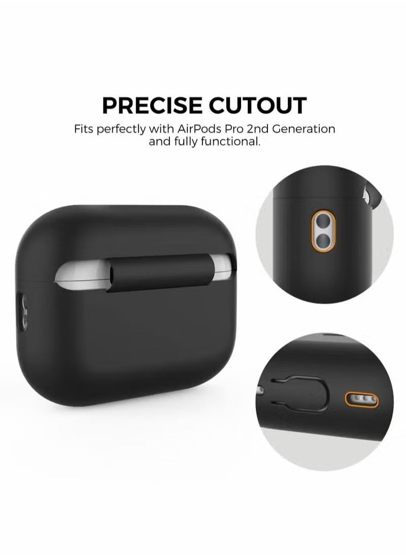 Ahastyle - AirPods Pro 2 Case Silicone Protective Cover [Front LED Visible] Compatible with AirPods Pro 2nd Generation (BLACK) - Image 1