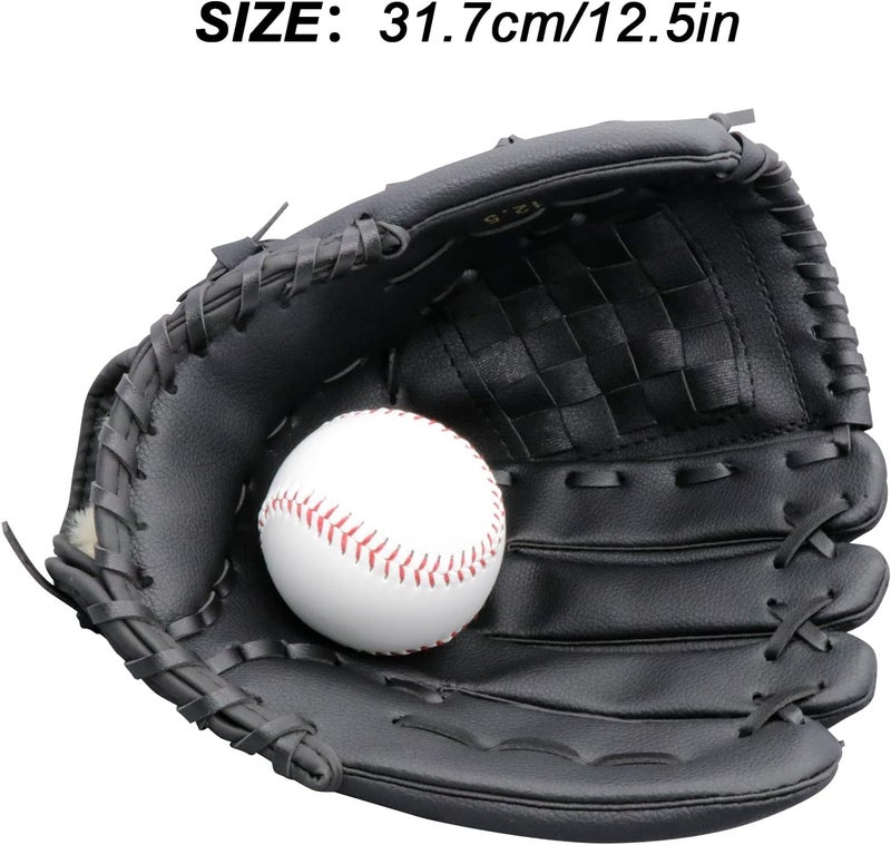 Aoutacc Baseball Gloves Softball Glove,12.5 Player Preferred Wear-Resistant PU Material Thicken Softball Fielding Glove,Left Hand Gloves Right Hand Throw for Youth Adult - Image 2