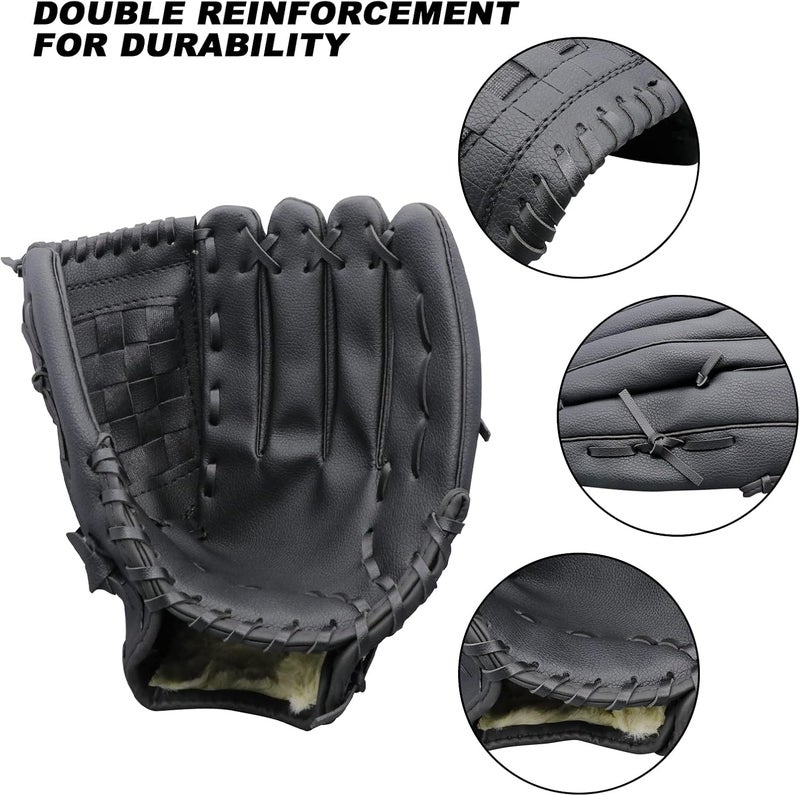 Aoutacc Baseball Gloves Softball Glove,12.5 Player Preferred Wear-Resistant PU Material Thicken Softball Fielding Glove,Left Hand Gloves Right Hand Throw for Youth Adult - Image 3