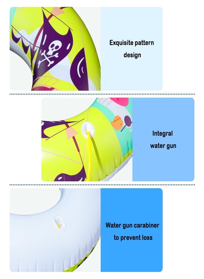 FindUWill 2 Pack Pool Floats with 2 Water Guns Kids and 1 Beach Ball, Inflatable Pool Swim Tubes, Pool Floaties Toys Inner Tube with Squirt Guns for Kids Ages 8-12, Beach Swimming Party Toys - Image 5
