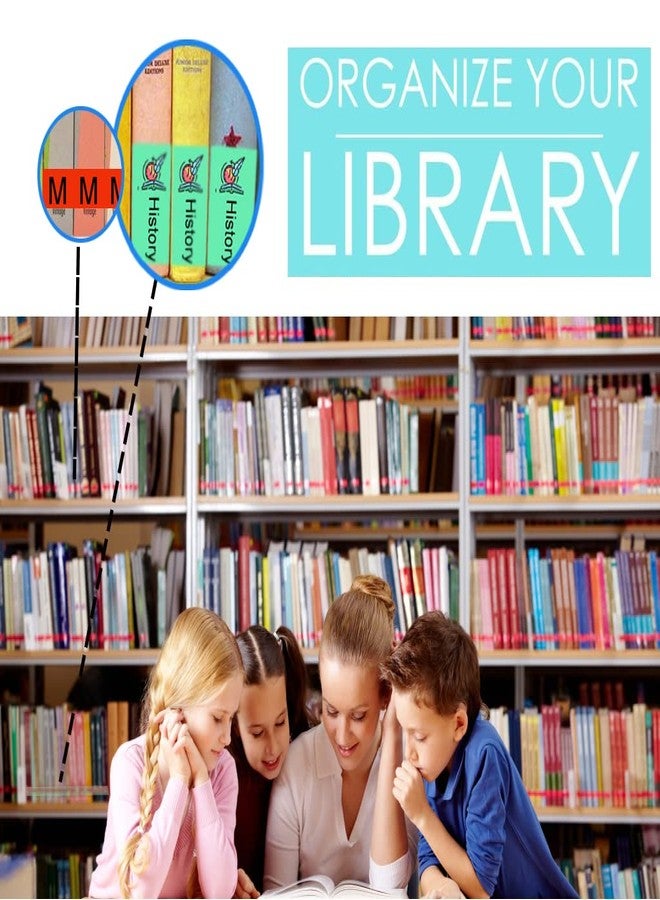 1step2dream ملصقات حروف الأبجدية لأغلفة الكتب في مكتبة الفصل الدراسي | 540 قطعة من ملصقات لوازم المعلمين لأرفف الكتب/صناديق الكتب في الفصل الدراسي | 26 لونًا للحروف (عبوة من 10 أوراق) - Image 4