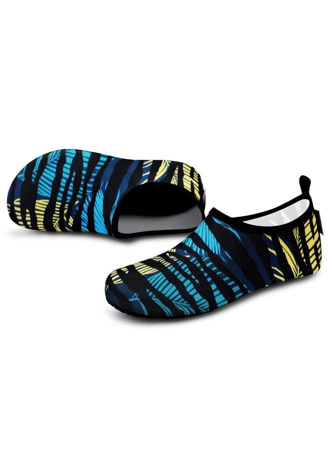 VIFUUR Water Sports Shoes Barefoot Quick-Dry Aqua Yoga Socks Slip-on for Men Women, Looming Blue/Yellow, 9-10 Women/7.5-8.5 Men - Image 5