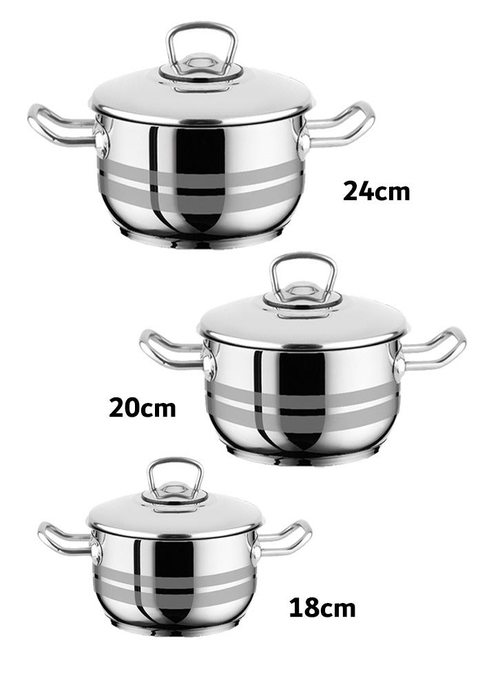 Top Chef 6 Piece Turkish Stainless Steel Cookware Set  - Image 3