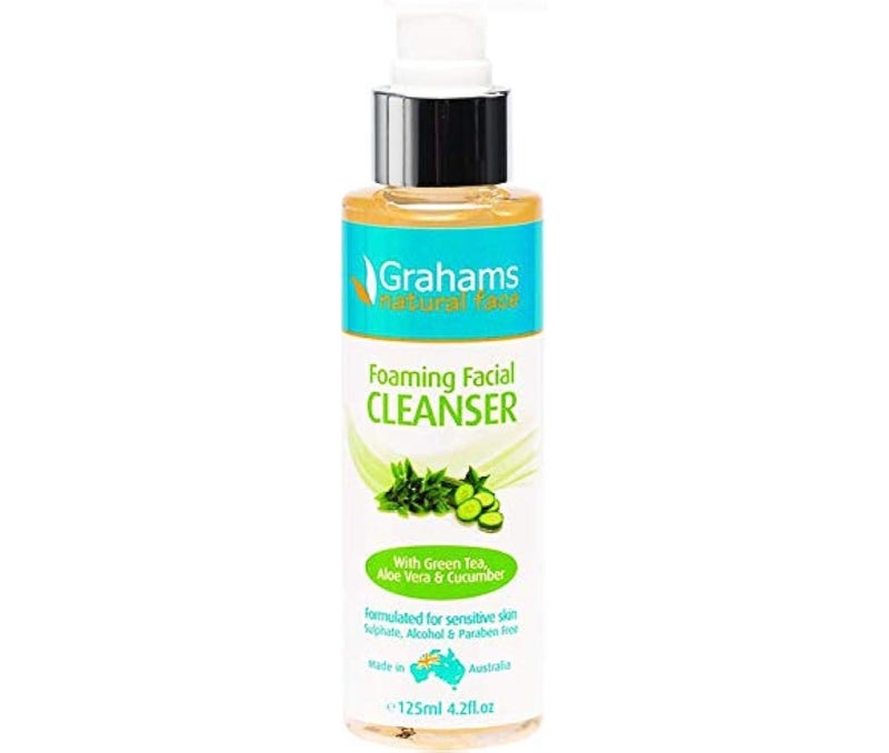 Grahams Natural Foaming Facial Cleanser | With Green Tea, Aloe Vera, Cucumber | Help Remove Impurities & Excess Oils | Made for sensitive skin | 125 ml