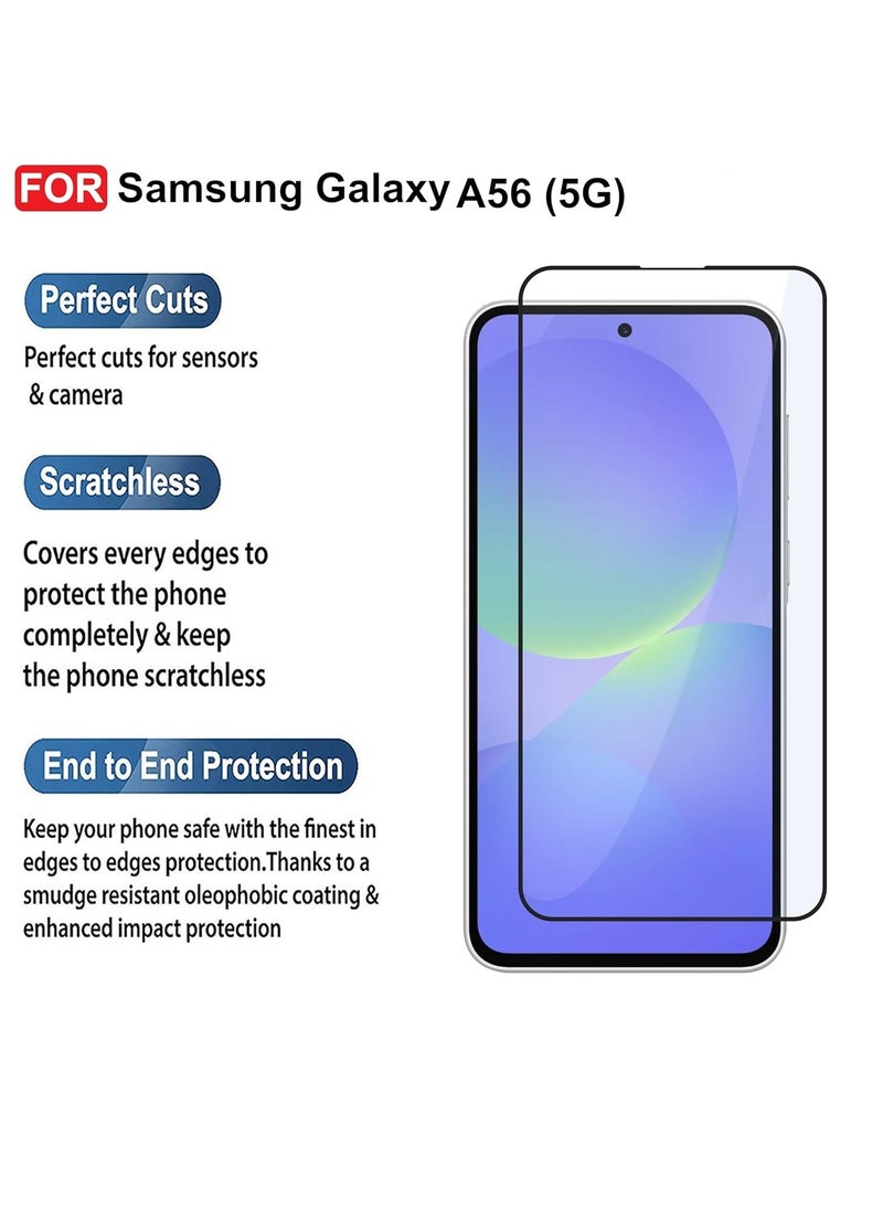 YoYoTech Samsung A56 Screen protector Edge to Edge Full Screen Coverage Anti Scratch Tempered Glass Film for Samsung Galaxy A56 5G(2025) 6.7 Inch.  - Image 3