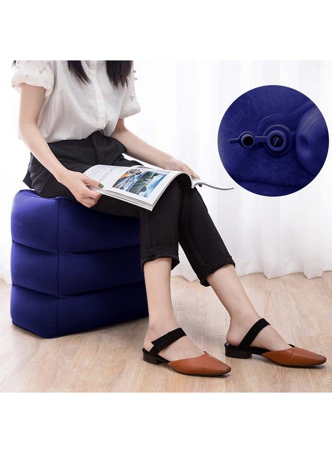 Optifit¬Æ Inflatable Air Travel Pillow, leg pillows for sleeping, Portable Footrest Pillow for Flight Home Office Footstool Self-inflatable Air Travel Pillow for Adult Kids, Blue - Image 5