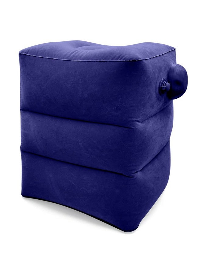 Optifit¬Æ Inflatable Air Travel Pillow, leg pillows for sleeping, Portable Footrest Pillow for Flight Home Office Footstool Self-inflatable Air Travel Pillow for Adult Kids, Blue - Image 1
