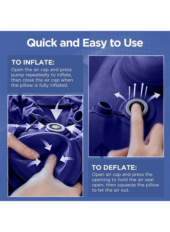 Optifit¬Æ Inflatable Air Travel Pillow, leg pillows for sleeping, Portable Footrest Pillow for Flight Home Office Footstool Self-inflatable Air Travel Pillow for Adult Kids, Blue - Image 4