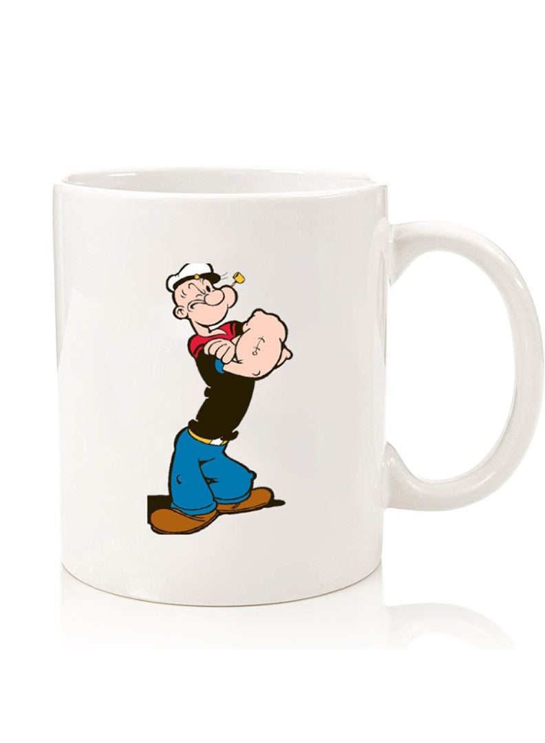 Theodor Premium Quality Two Sided Printed Coffee Mug Tea Cup For Home Office, Kids Men Women Popey - Image 1