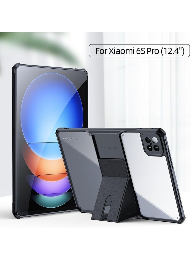 general Case Compatible with Xiaomi Pad 6S Pro 12.4 inch Case, Airbags Shockproof Protective Sleeve Tablet Case Transparent Cover with Stand Holder - Image 5