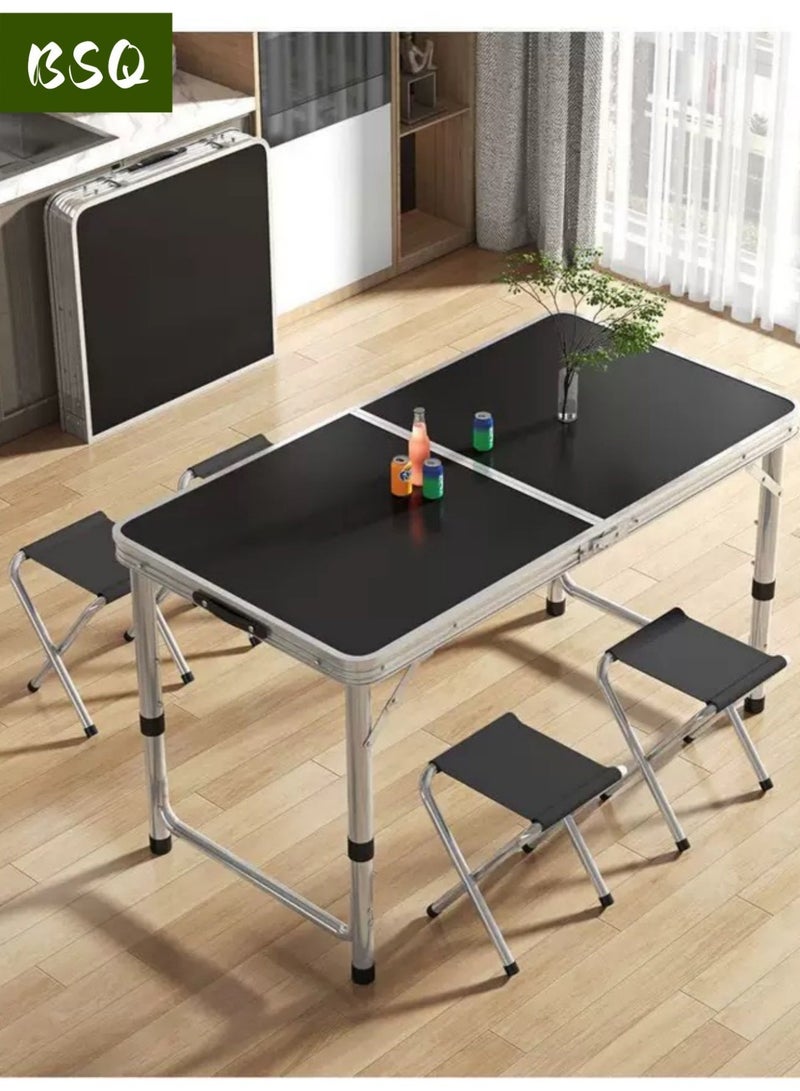 بي إس كيو طاولة تخييم قابلة للطي وخفيفة الوزن | طاولة تخييم خارجية قابلة للطي | طاولة شاطئ خفيفة الوزن | طاولة نزهات | طاوله للطي|طاولة قابلة للطي مصنوعة من سبائك الألومنيوم خفيفة الوزن | مناسبة للمطبخ والمنزل والمطاعم والتخييم وحفلات الشواء في الحديقة (120 × 70 × 60 سم) - Image 3