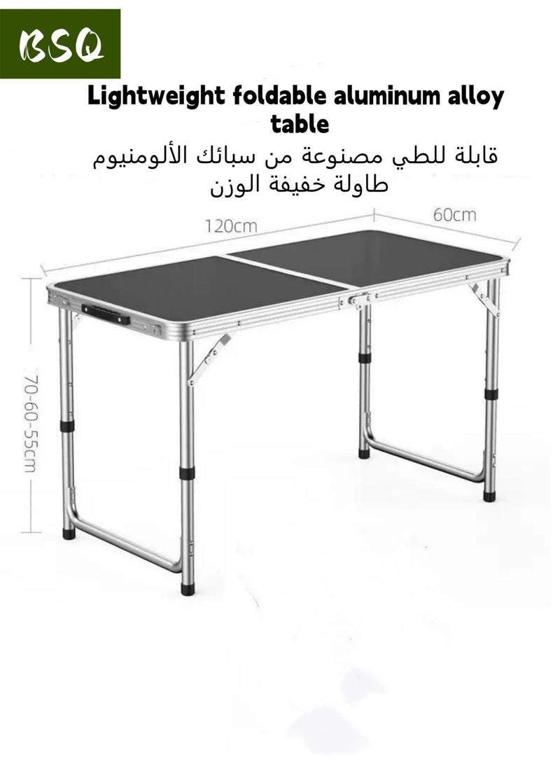 بي إس كيو طاولة تخييم قابلة للطي وخفيفة الوزن | طاولة تخييم خارجية قابلة للطي | طاولة شاطئ خفيفة الوزن | طاولة نزهات | طاوله للطي|طاولة قابلة للطي مصنوعة من سبائك الألومنيوم خفيفة الوزن | مناسبة للمطبخ والمنزل والمطاعم والتخييم وحفلات الشواء في الحديقة (120 × 70 × 60 سم) - Image 2