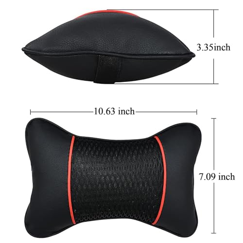 VVHOOY Car Neck Pillow 2 PCS,Universal Soft Breathable Leather Car Neck Pillow Comfortable Head Neck Rest Support Cervical Pillow for Travel Car Seat Driving & Home - Image 2