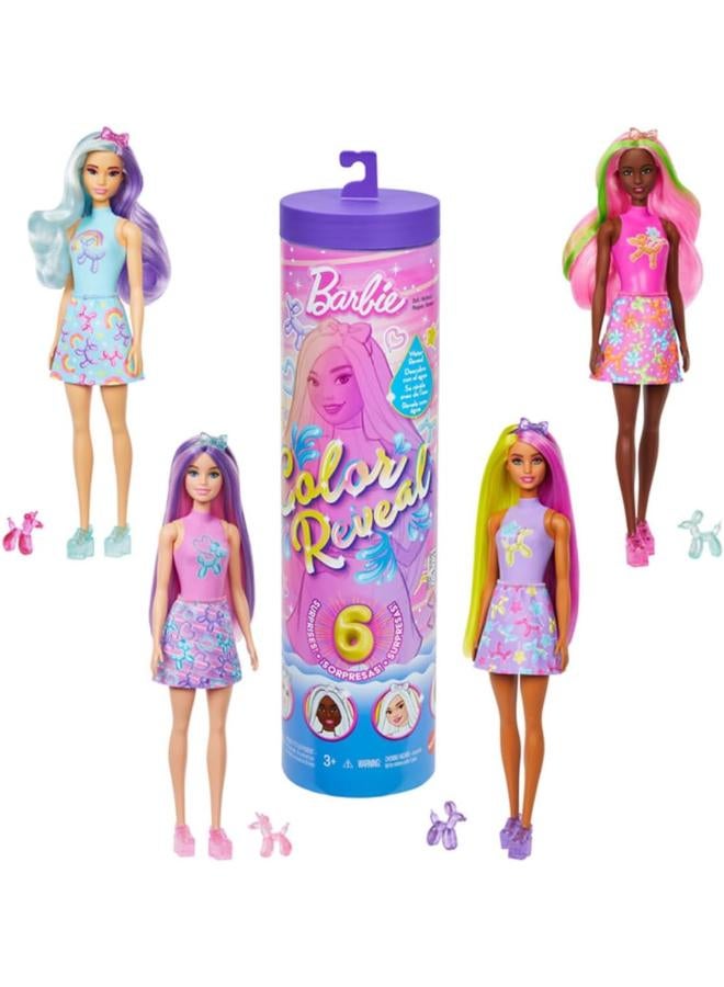 Barbie Color Reveal Doll & Accessories, Balloon Animals Series, 6 Surprises Include Color Change & Mini Balloon Animal (Styles May Vary), JFV58 - Image 4