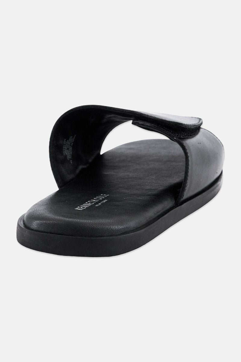Kenneth Cole Men Slip On Leather Slides, Black - Image 2