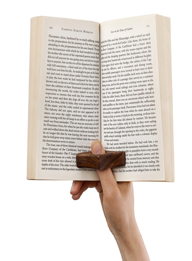 TILISMA Handmade Thumb Book Page Holder | Walnut Wood Reading Accessories | Book Gifts for Reading Lovers | Book Gadgets | Gifts for Avid Readers, Bookworms, Teachers | Small - Image 2