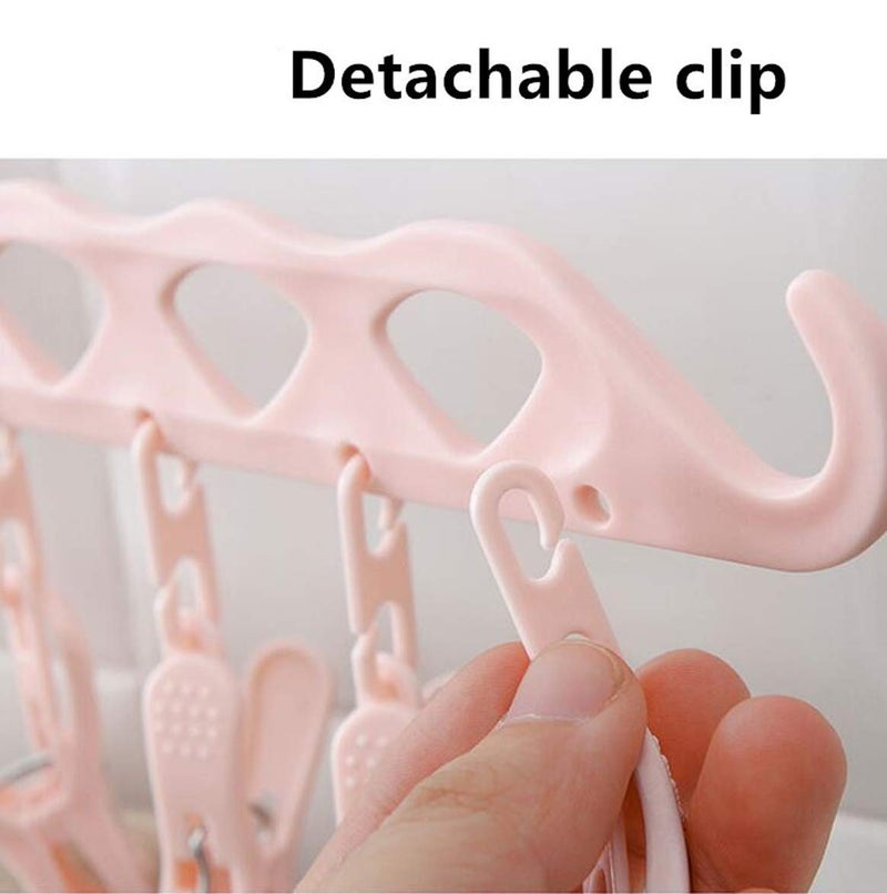 Dherik Tradworld Dherik Tradworld Multifunction Home Clothing Hanger with Clip Stand Cloth Hanger 10 Clip Bathroom Kitchen Wall Door Hanging Rack Baby Clothes Towel Inner Wear Socks Plastics Drying Rack - Image 3