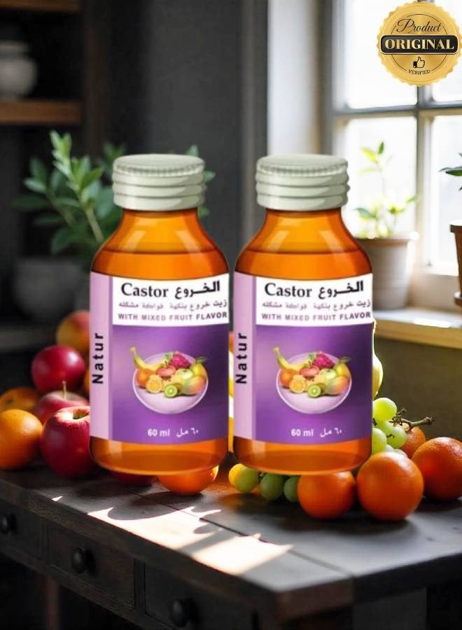 CASTORE 2 Pieces Castor Oil With Mixed Fruites Flavor 60ML - Image 1