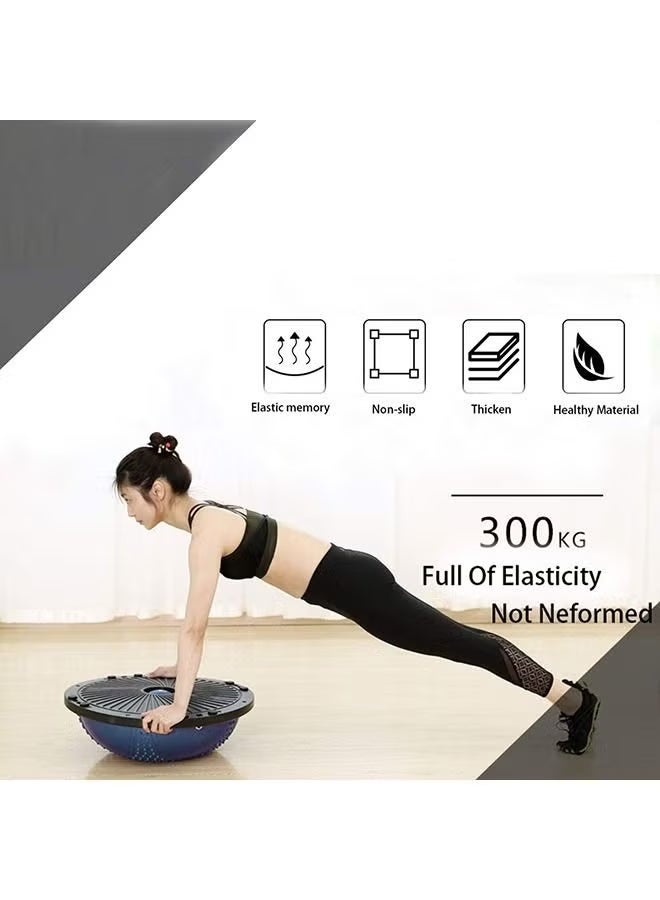 YUFAN Half Ball Balance Trainer - 46cm Anti Slip Half Balance Ball with Resistance Bands and Foot Pump, Exercise Ball for Yoga, Fitness, Core Training, Home Gym Workout - Image 4