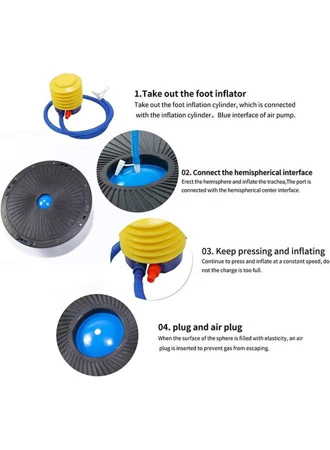 YUFAN Half Ball Balance Trainer - 46cm Anti Slip Half Balance Ball with Resistance Bands and Foot Pump, Exercise Ball for Yoga, Fitness, Core Training, Home Gym Workout - Image 3